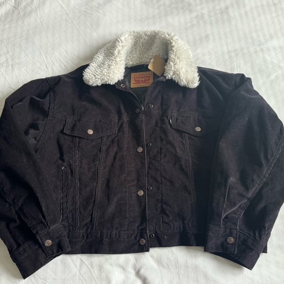 Brand New Levi’s Black Corduroy Jacket XL - Picture 1 of 3